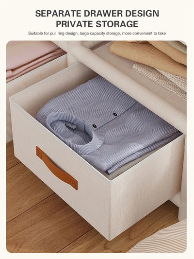 2024 New Wardrobe Household Bedroom Assembly Dustproof Wardrobe Rental Room With Drawer Storage Folding Simple Clothes Organizer