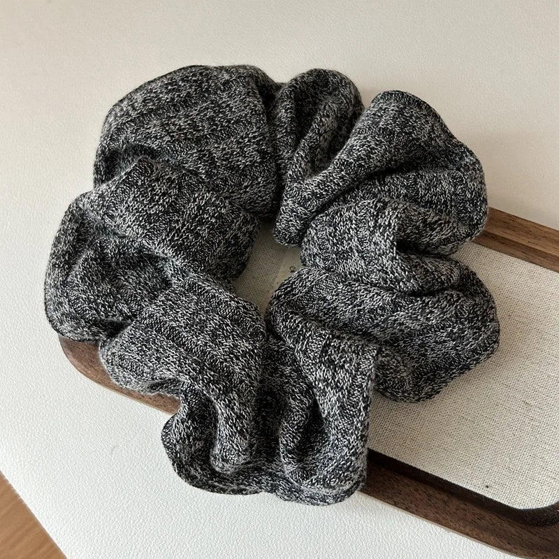 korea fashion Leopard print oversized scrunchie for women elastic big hair tie girls black hair rubber bands Retro hair rope