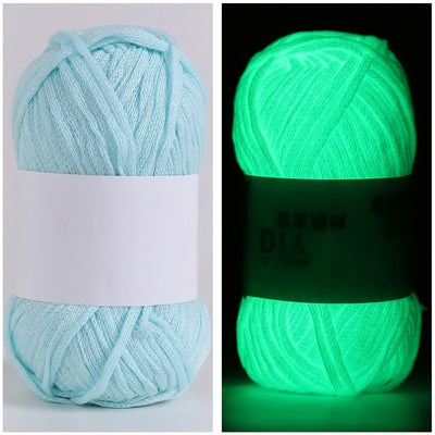50g/Ball 4mm 80 Meters Luminous Yarn Fluorescent Glow in The Dark Yarn for DIY Arts Crafts Knitting Sweater Hat Scarf Thread