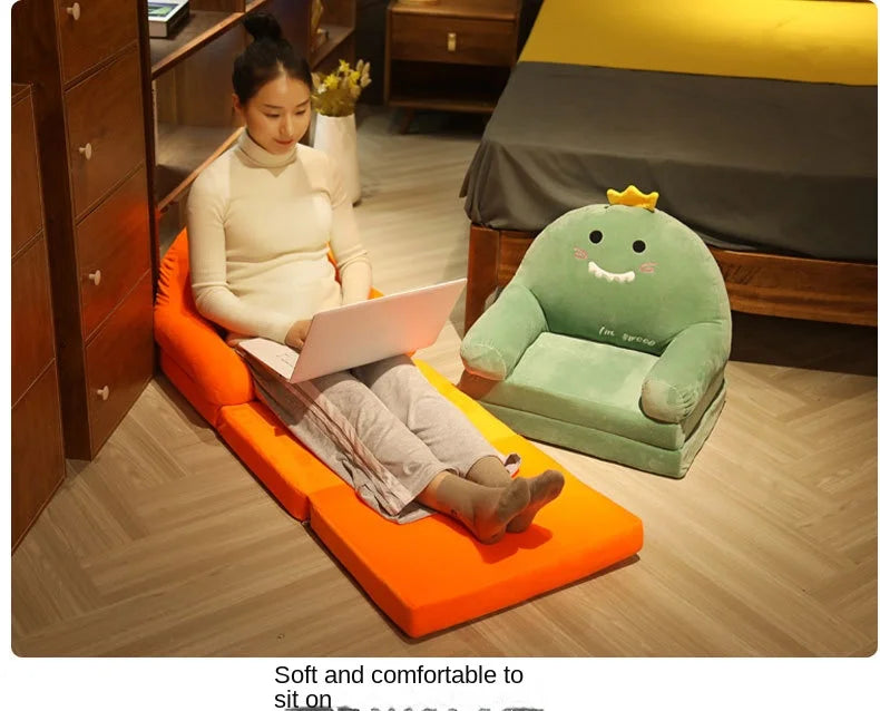 Children Sofa Cute Cartoon Lazy Folding Small Sofa Bed Girl Princess Baby Toddler Dual-purpose Small Child Seat