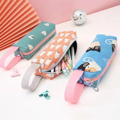 1 Pieces Kawaii Cute Cartoon Animals Pen Pencil Bag School Office Supplies Stationery Receive Tools Makeup Pouch Cosmetics Case