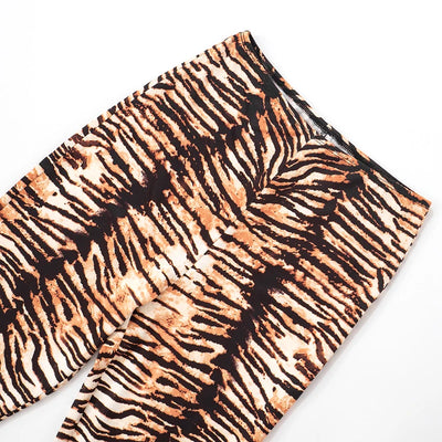 Tiger Print Stretch High-Waisted Pants