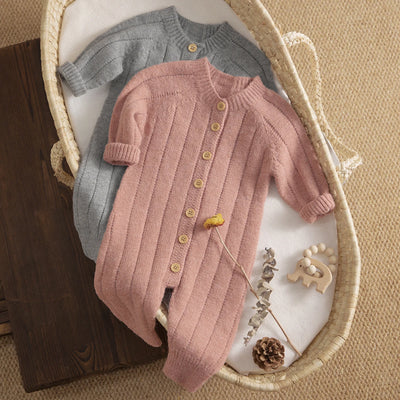 Ma&Baby 0-18M Warm Baby Clothing Knit Romper Newborn Infant Toddler Boy Girl Long Sleeve Jumpsuit + Hat Fall Spring Outfits