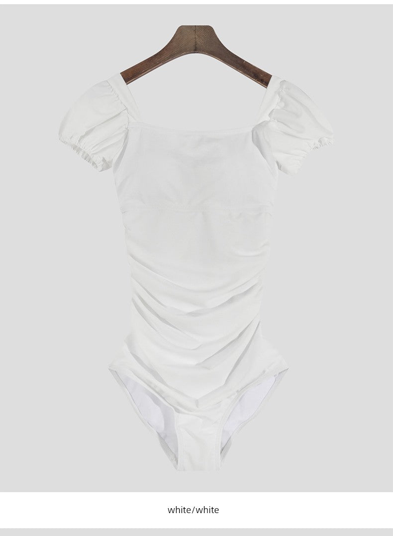 Big Fisherman Open Back Triangle One-Piece Hot Spring Vacation Swimsuit