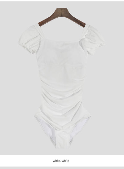 Big Fisherman Open Back Triangle One-Piece Hot Spring Vacation Swimsuit