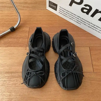 Ballerinas Woman 2025 Clogs Platform Low Heels Bow-Knot Casual Female Sneakers Summer Shoes Ladies Shallow Mouth Flats Ballet Cr