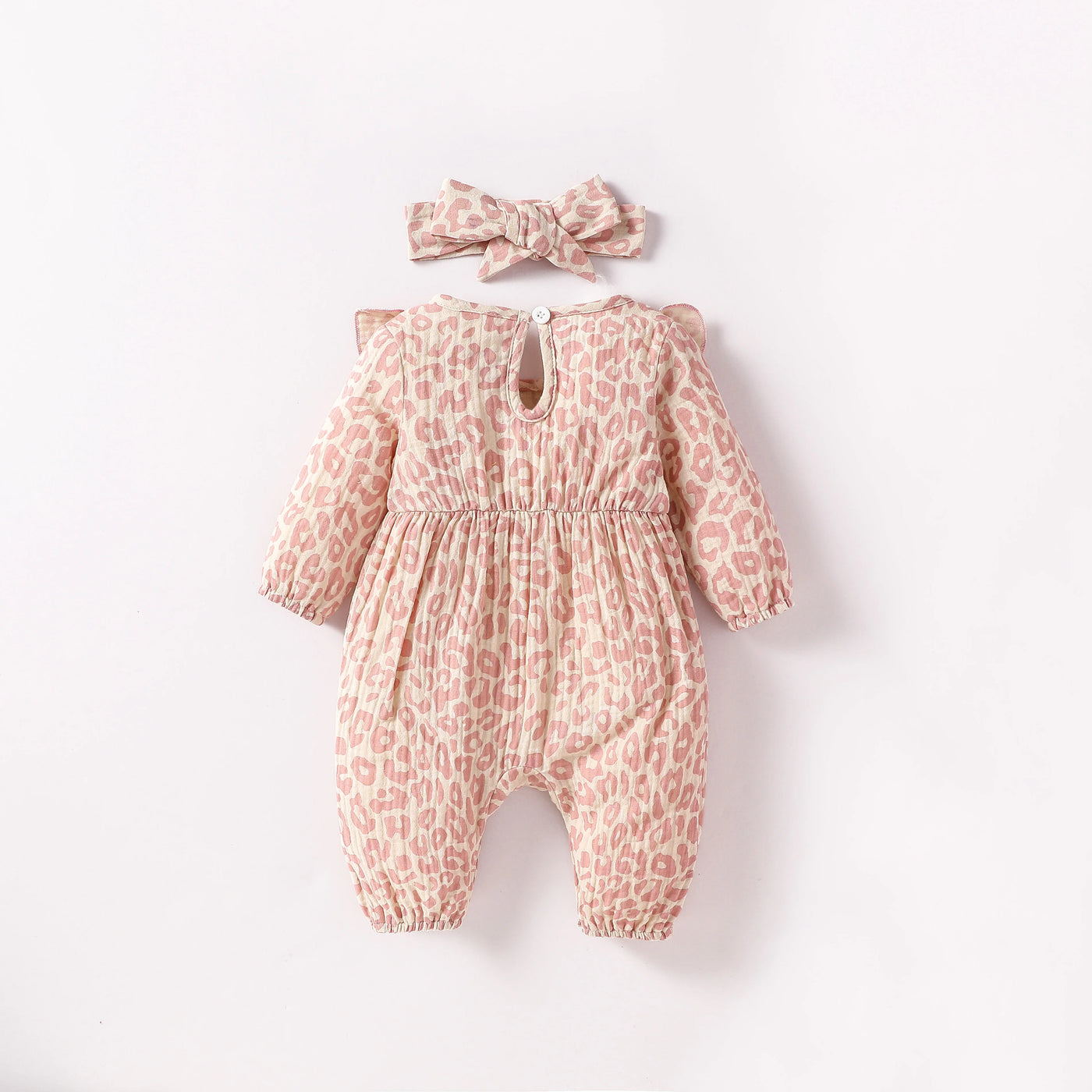 Baby Girls Summer Long Sleeve Printing Love With Bowknot  For Casual Daily Cotton Jumpsuit