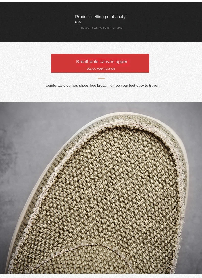 Men Half Shoes Slippers Summer Canvas Casual Classic Outdoor Slip-on Men Light Breathable Flat Loafers Walking Shoe Zapatillas