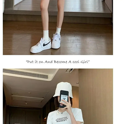 Korean Simplicity High Waist Wide Leg Denim Shorts Fashion Women's Clothing Summer Female All-match Loose Drawstring Shorts
