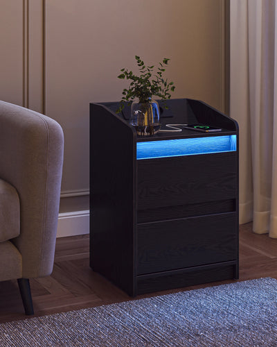 Bedside Table with 2 Drawers, Side Table, Stylish and Versatile, Ideal for Living Room and Bedroom