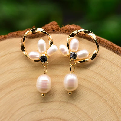 925 Sterling Silver Colorful Tassel Fresh Water Pearl Hoop Earrings Original Design Handmade Womans Luxe Jewelry GE0904