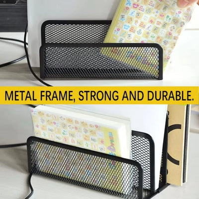 3-layer Papers Trays Notebook Stand Rack Desk Black Metal Iron Mesh Holder for Magazine Document File Book Rack Organizer Office