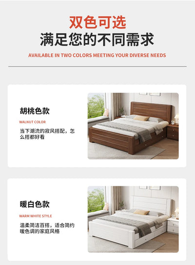 Wooden Cheap Storage Bed Bedroom Elegant Pretty Luxury Full Size Frame Bed Bases Queen Home Cama Box Casal House Accessories