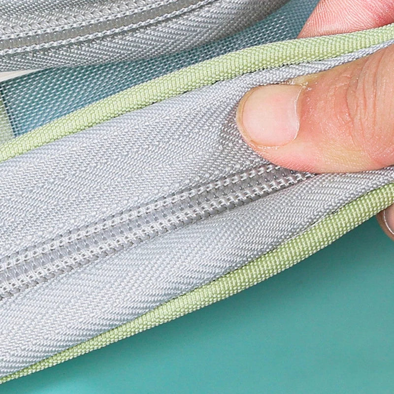 3 Layers Stationery Storage Bag Stationery Mesh Zipper Bag File Folders Large Capacity Storage Bags School Office Organizer 파우치