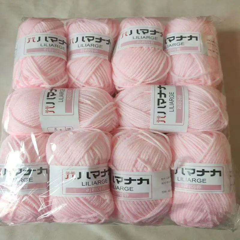 Soft Milk Cotton Knitting Yarn Set Multi Color Handmade Knitting Cotton Yarn For DIY Crochet Scarf Sweater Hat Doll Craft