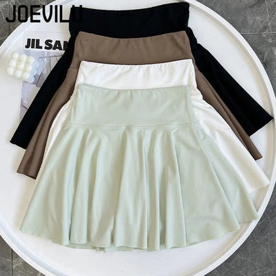 Women's Yoga White Sports Skirt  Fitness Running Tennis  Sexy Slim Pleated Skirt Anti Walking Halter Skirt Women's Clothing