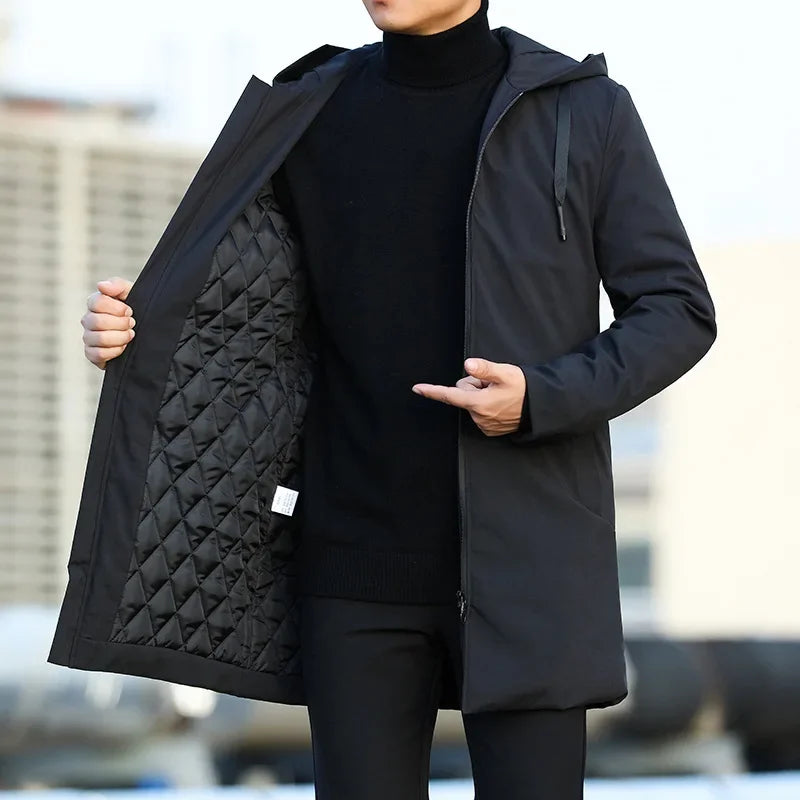 Men Jackets Autumn Winter Men's Trench Coat Male Windbreaker Outerwear Jaquet Man Coat Men Casual Thicken Warm Hooded Parkas