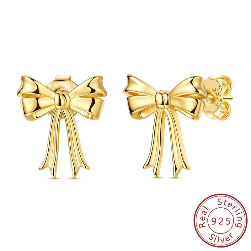 New 925 Sterling Silver Hoop Earrings Heart Bow Gift Box Strawberry Snake Bone Drop Stud Earrings For Women Fashion Jewelry Gift