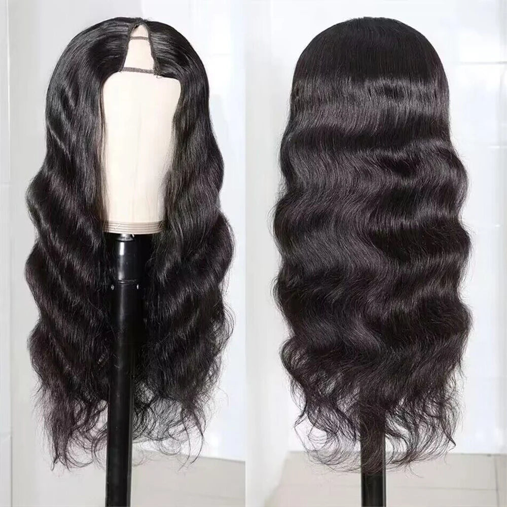 200 Density Body Wave V Part Wigs Human Hair Wig Machine Made Wig V Part Human Hair Wigs For Black women 12-32 Inch On Sale