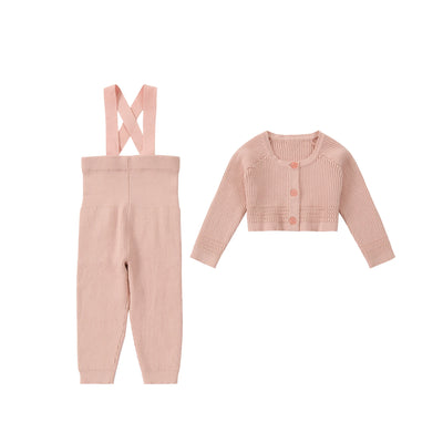 AP Baby British Knit Coordinate Collection Baby Kids Modal Romper Cute Knitting Cardigan and Overalls Pants