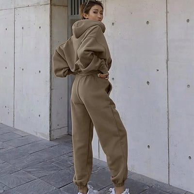 2024 Autumn Winter Women's New Long Sleeved Hat Casual Sweater Coat Women's Sports Set