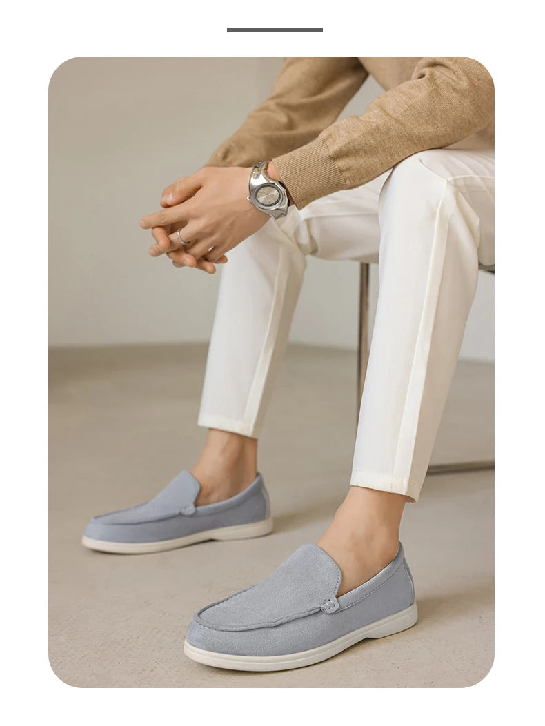 Men's Casual Shoes Cow Suede Genuine Leather Men Classic British Style Loafers Moccasins Mens Light Comfortable Driving Flats