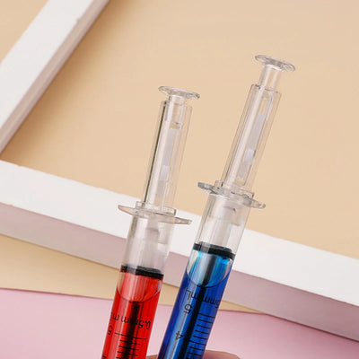 Novelty Syringe Needle Shape Ballpoint Creative Styling Needle Pen Office School Stationery Pen Syringe Needle Ballpoint Pen
