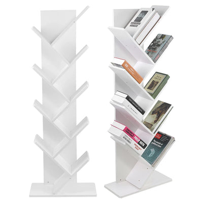 Rustic Standing Tree Bookshelf Wood Display Rack For Home Office Decoration Storage Organizer Shelf Bookcase