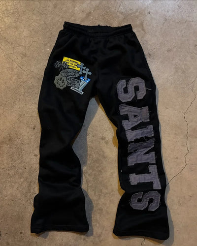 Y2K New Gothic Retro Letters Embroidered Jogging Casual Pants Men's and Women's Hip-Hop Harajuku Fashion Casual Straight Pants