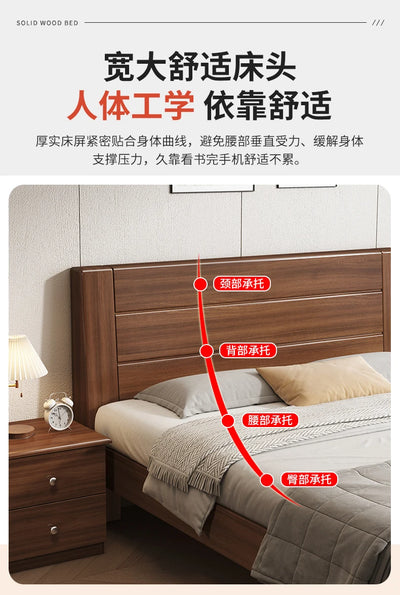 Wooden Cheap Storage Bed Bedroom Elegant Pretty Luxury Full Size Frame Bed Bases Queen Home Cama Box Casal House Accessories