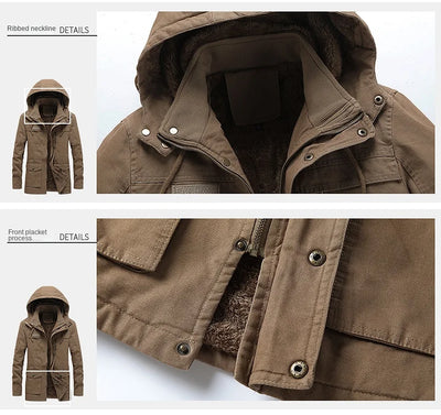 Men's Casual Cotton-padded Jacket Warm Waterproof Crisp High-quality Fabric Comfortable Skin Breathable Wear Resistant Coats