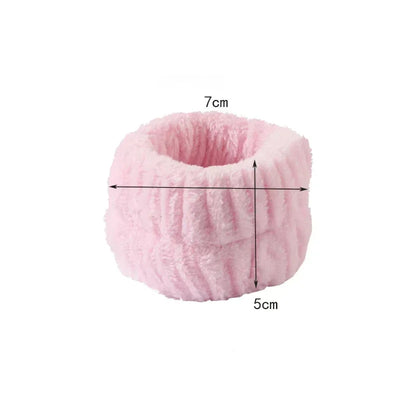 3Pcs/Set of Toiletry and Makeup Headband Wrist Strap Women's Bracelet Scrunchie Striped Plaid Plush Face Wash Home Headband