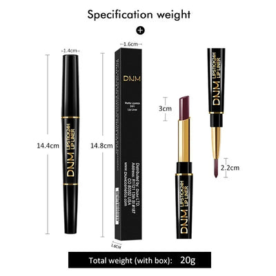 12 Colors 2 In1 Long-lasting Lip Liner Matte Lipsticks Portable Lip Pencil Waterproof Moisturizing Lip Makeup Contour Cosmetics