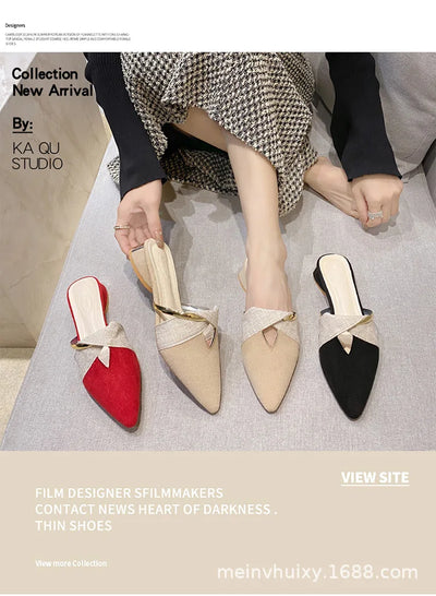 Brand Elegant Heels Summer Women's Shoes Woman Sandals Leisure Slippers Comfortable Open Toe Slip-On Slides