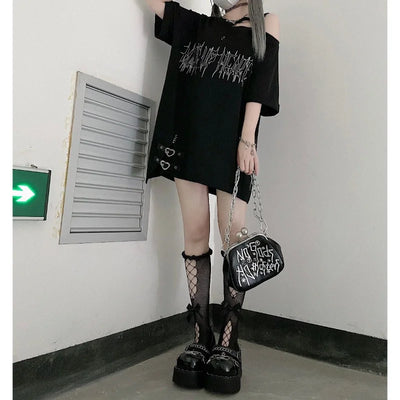 Oversized Tops Harajuku Tshirts Summer Y2k Off Shoulder Japanese T Shirt Women