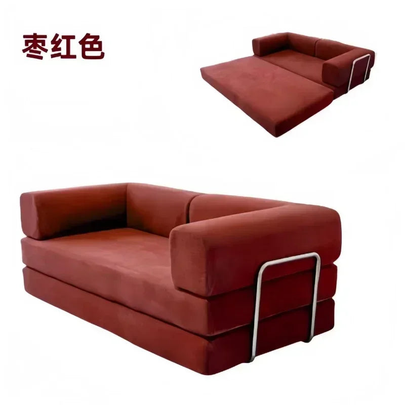 Italian Compressed Soft Sofa Convenient Minimalist Retro Corduroy Sofa Bed Foldable Washable Customizable for Living Room