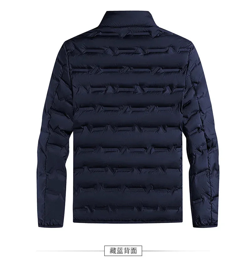 Men Windproof Puffer Jackets Stand Collar Casual Warm Down Coats Male Winter White Down Jacket