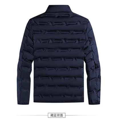 Men Windproof Puffer Jackets Stand Collar Casual Warm Down Coats Male Winter White Down Jacket