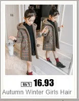 Autumn Winter Girls Hairy Coat Fashion Design Long Coat for Girls Kids Outerwear Grid Pattern Warm Winter Jacket Coats 4-12T