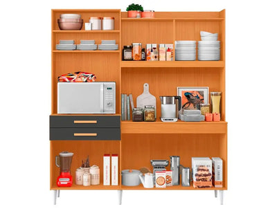 Selena Compact Kitchen Aramobile with Niche Counter for Microwave 6 Doors 2 Drawers