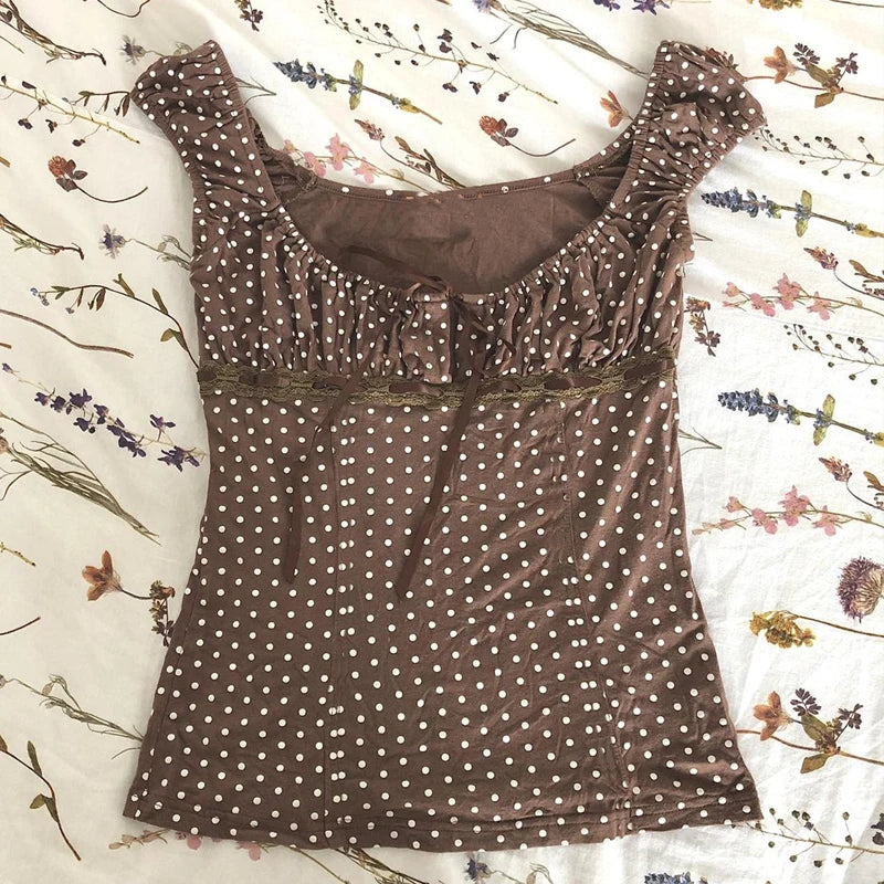 Retro Cute Square Collar T-Shirt