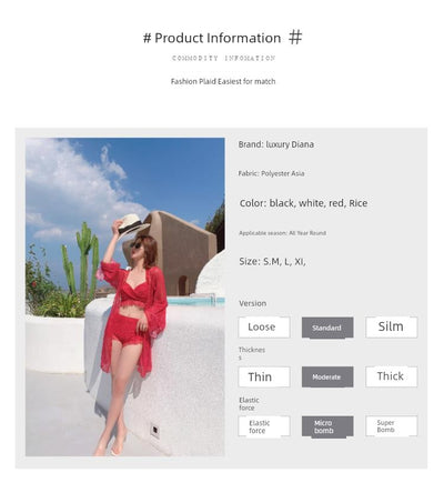 Women's Fashionable Two-Piece Strap Push-up Swimsuit for Seaside Vacations