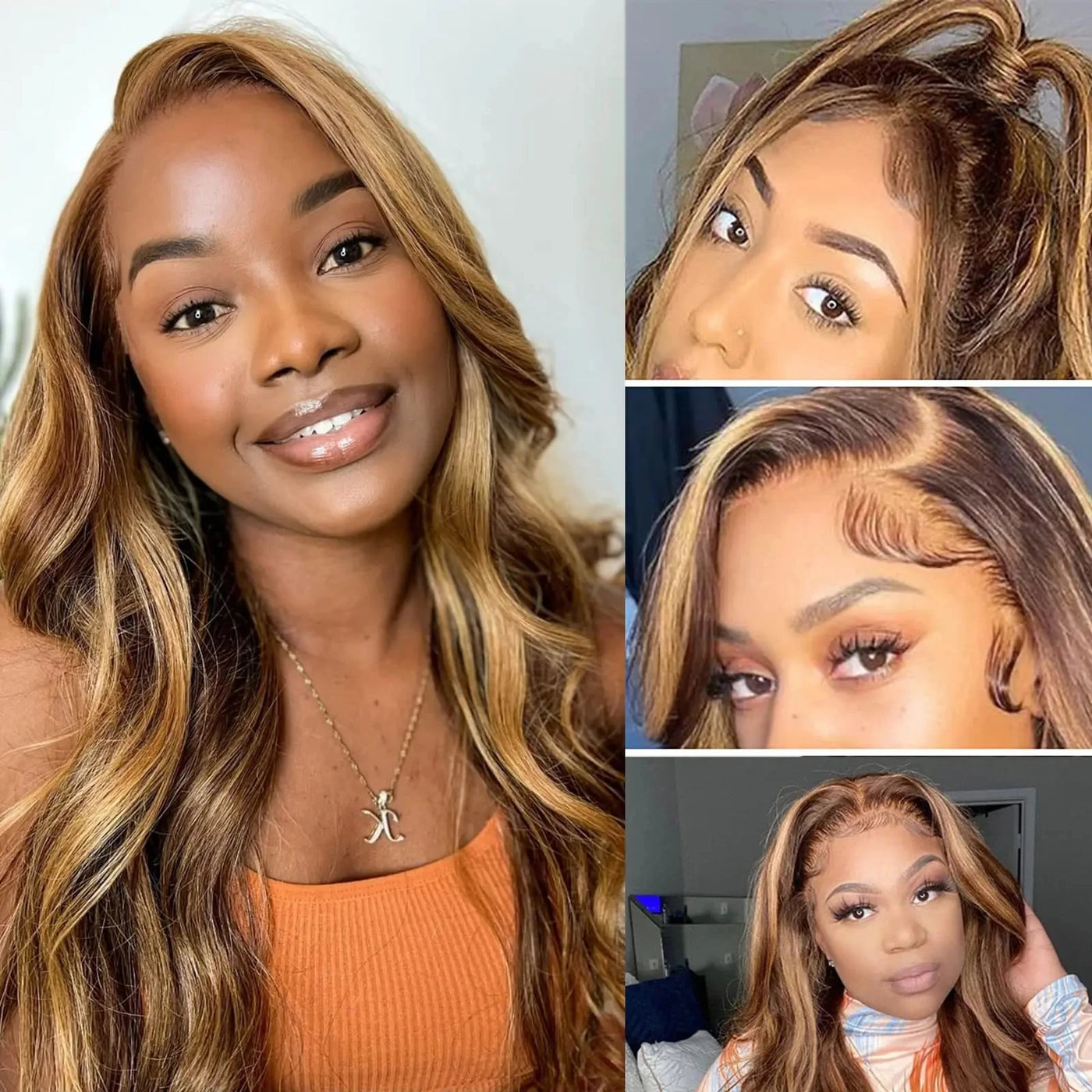 200 Density 30 32Inch 13x6 HD Lace Frontal Wig Body Wave Human Hair 427 Highlight Ombre 13x5 13x4 Lace Front Wig Brazilian Brown