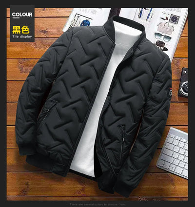 New Autumn Winter Jacket Men Cotton Padded Jacket Korean Fashion Streetwear Casual Jacket Men Stand Collar Coats Jackets 4XL 5XL