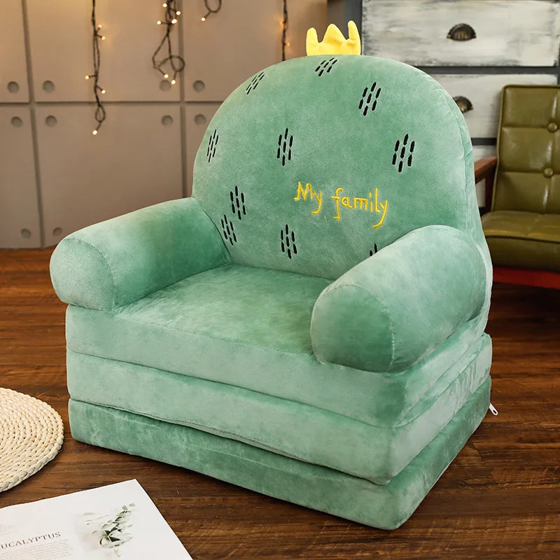 Children Sofa Cute Cartoon Lazy Folding Small Sofa Bed Girl Princess Baby Toddler Dual-purpose Small Child Seat