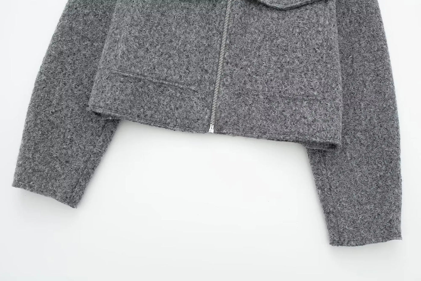 TRAFZA Women Vintage Casual Chic Solid Jackets Turn-down Collar Pockets Zipper Long Sleeve Coats Female Fashion 2024 Spring Coat