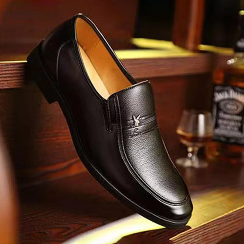 Leather Men  Dress Shoes Luxury Brand 2025 Men's Loafers Formal Moccasins Breathable Slip on Black Driving Shoes Plus Size 38-44