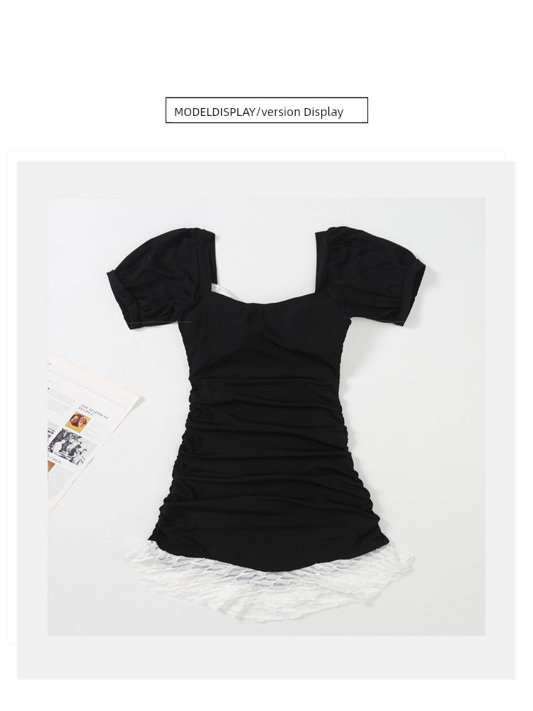 Baignade Gentle Short-Sleeved Underpants One-Piece Swimsuit