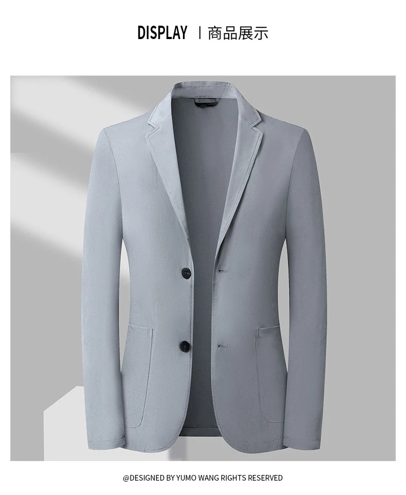 2024 Summer New Casual Sunscreen Small Suit Top for Men, Thin Ice Silk Sunscreen Quality, Fashionable and Versatile Suit Top