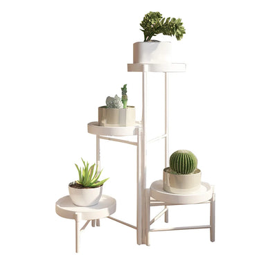 Foldable Corner Plant Stand Indoor Outdoor Tiered Plant Shelf Foldable Flower Holder Display Rack for Garden Patio Balcony